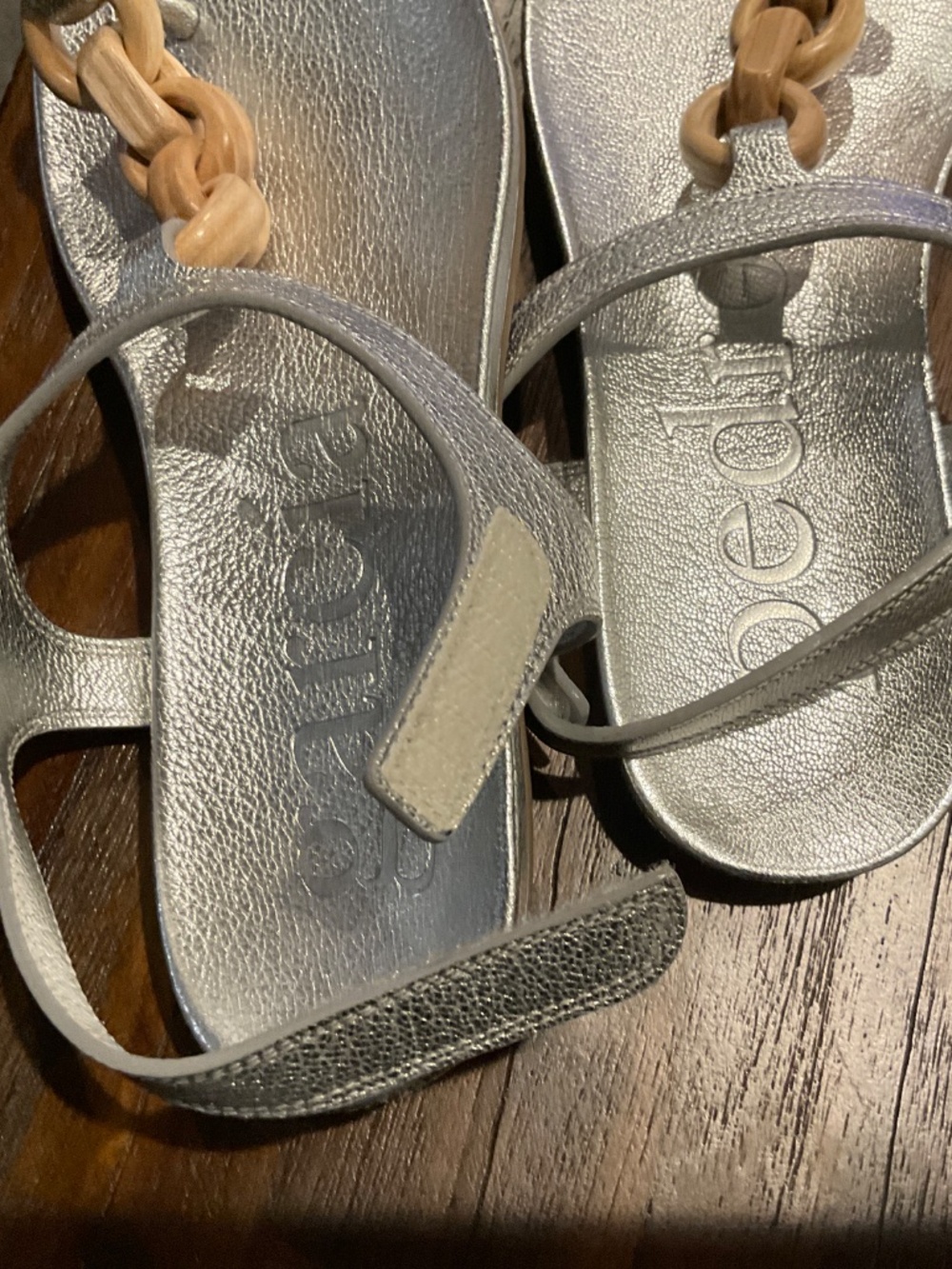 NWOT Pedro Garcia Janira Ankle Strap Silver Leather Sandal Size EU 37/ US 6.5-7 - Picture 9 of 9